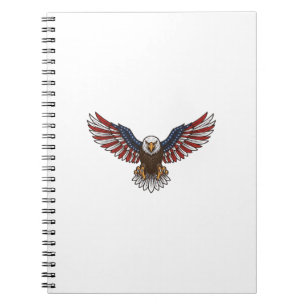 Patriotischer Adler Vintage-Stich Vektor-Design_1 Notizblock