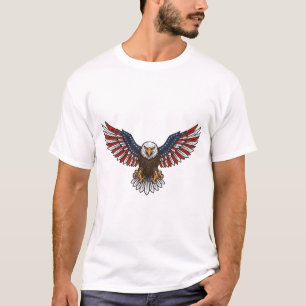 Patriotischer Adler Vintage-Stich Vektor-Design_1 T-Shirt