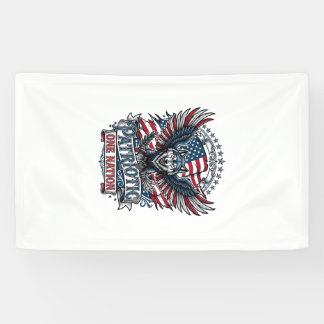Patriotischer Adler Wolf Hybrid Tier Hybrid Patrio Banner