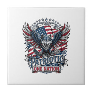 Patriotischer Adler Wolf Hybrid Tier Hybrid Patrio Fliese