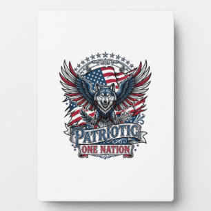 Patriotischer Adler Wolf Hybrid Tier Hybrid Patrio Fotoplatte