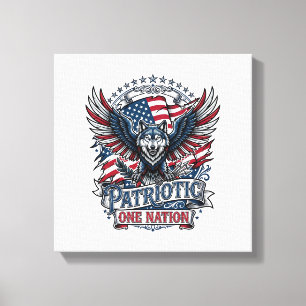 Patriotischer Adler Wolf Hybrid Tier Hybrid Patrio Leinwanddruck