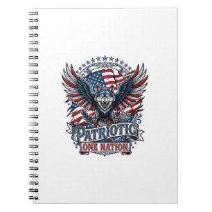 Patriotischer Adler Wolf Hybrid Tier Hybrid Patrio Notizblock