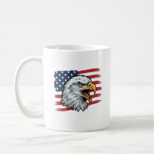 Patriotischer Adlerflagge Vintage-Vektordesign_1 Kaffeetasse