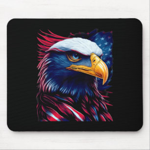 Patriotischer Adlerkopf - 4. Juli Unabhängigkeitst Mousepad