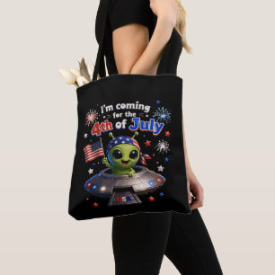 Patriotischer Alien 4. Juli Feuerwerk