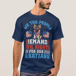 Patriotischer Allsatianer Hund für 4. Juli Feier T-Shirt