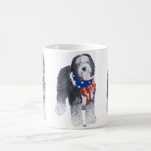Patriotischer Altenglischer Schäferhund Kaffeetasse