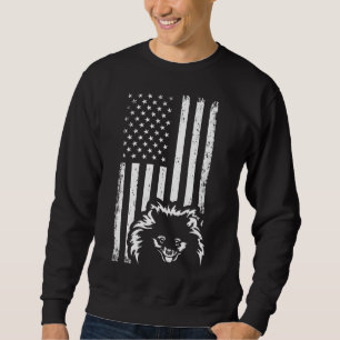 Patriotischer American Flag Teacup Spitz Sweatshirt