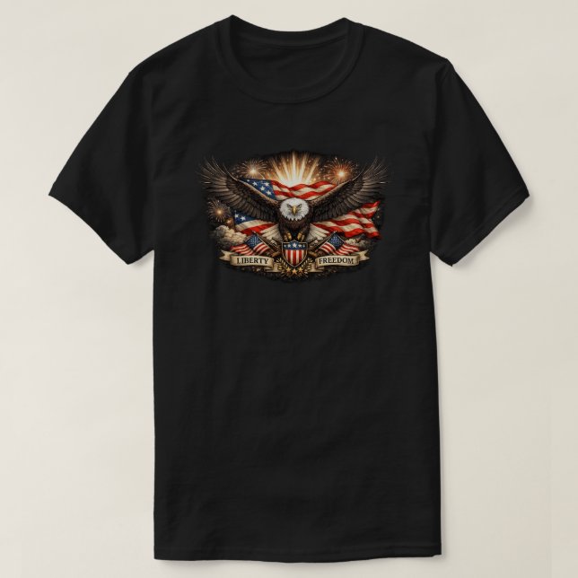 Patriotischer Amerikaner (8a) T-Shirt (Design vorne)