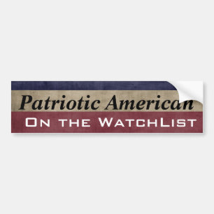 Patriotischer Amerikaner auf dem WatchList Autoaufkleber