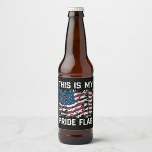 Patriotischer Amerikaner Dies ist meine Pride-Flag Bierflaschenetikett
