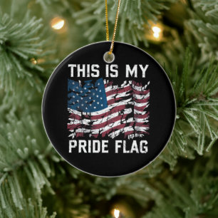 Patriotischer Amerikaner Dies ist meine Pride-Flag Keramik Ornament