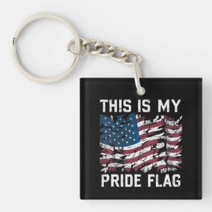 Patriotischer Amerikaner Dies ist meine Pride-Flag Schlüsselanhänger