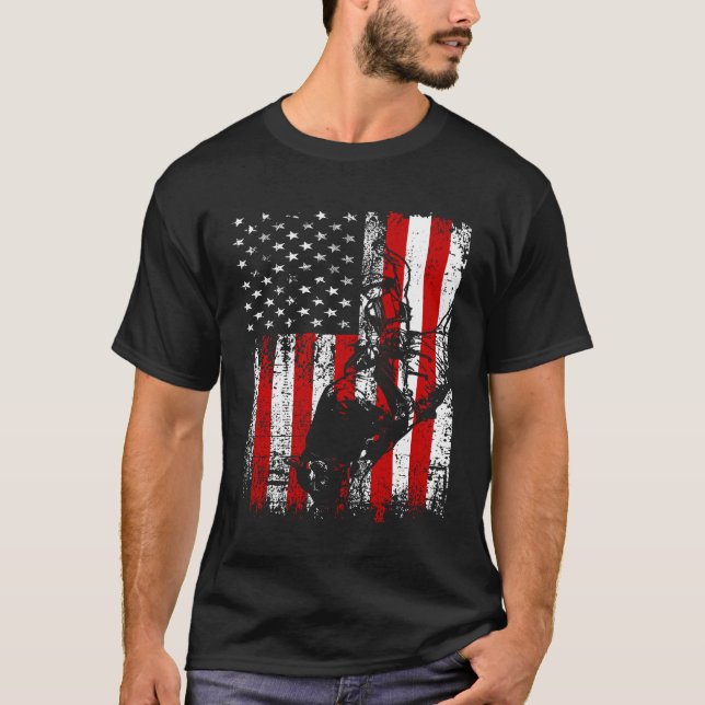 Patriotischer Amerikaner mit Bullenreiten - Frauen T-Shirt (Vorderseite)