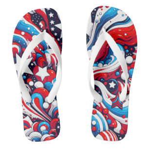Patriotischer Amerikanische Unabhängigkeitstag Rot Flip Flops