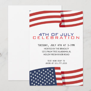Patriotischer Amerikanische Unabhängigkeitstag Una Einladung