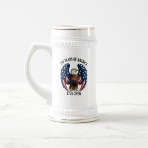 Patriotischer Amerikanischer Adler 250 Jahre 1776- Bierglas