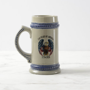 Patriotischer Amerikanischer Adler 250 Jahre 1776- Bierglas