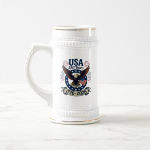 Patriotischer Amerikanischer Adler 250 Jahre 1776- Bierglas
