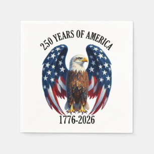 Patriotischer Amerikanischer Adler 250 Jahre 1776- Serviette