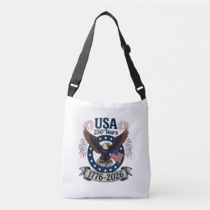 Patriotischer Amerikanischer Adler 250 Jahre 1776- Tragetaschen Mit Langen Trägern