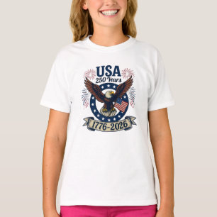 Patriotischer Amerikanischer Adler 250 Jahre Mädch T-Shirt
