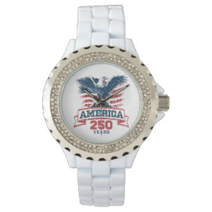 Patriotischer Amerikanischer Adler 250-Jahres-Jubi Armbanduhr