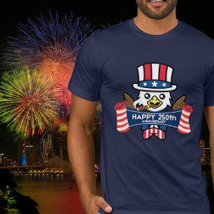 Patriotischer Amerikanischer Adler Frohes 250-jähr T-Shirt