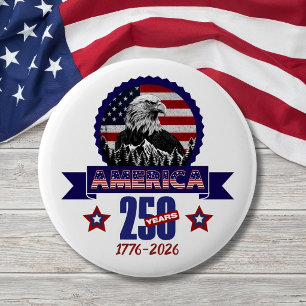 Patriotischer Amerikanischer Adler Frohes 250. Jub Button
