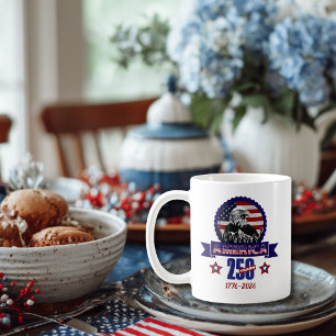 Patriotischer Amerikanischer Adler Frohes 250. Jub Kaffeetasse