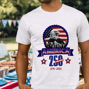 Patriotischer Amerikanischer Adler Frohes 250. Jub T-Shirt