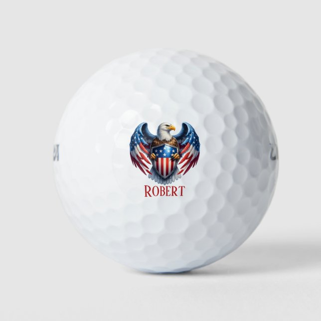 Patriotischer Amerikanischer Adler Golfball (Vorderseite)