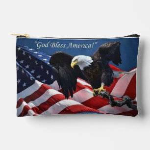 Patriotischer Amerikanischer Adler Gott segne Amer Zubehörtasche