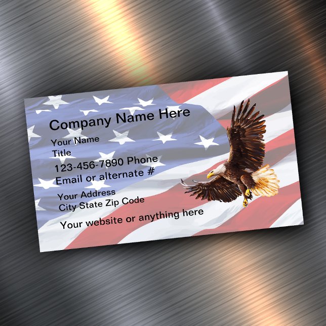 Patriotischer Amerikanischer Adler Magnetische Visitenkarte (Von Creator hochgeladen)