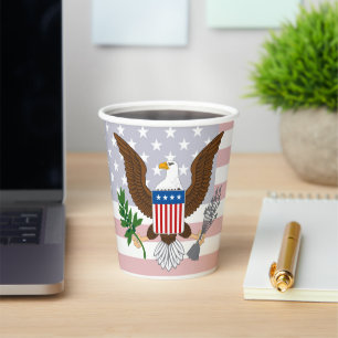 Patriotischer amerikanischer Adler und Flag Paper Pappbecher