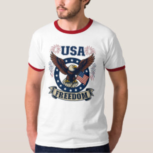 Patriotischer Amerikanischer Adler USA Freedom Her T-Shirt