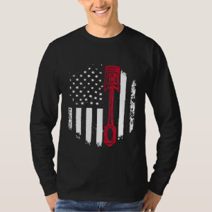 Patriotischer amerikanischer Automechaniker-Kolben T-Shirt