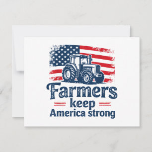 Patriotischer amerikanischer Bauer Traktor Farm Le Dankeskarte