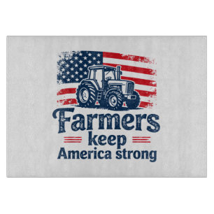 Patriotischer amerikanischer Bauer Traktor Farm Le Schneidebrett