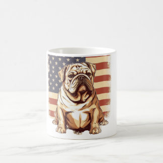Patriotischer Amerikanischer Bulldogge Kaffeetasse