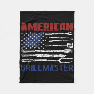 Patriotischer Amerikanischer Flagge Grill Byrbeque Fleecedecke