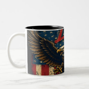 Patriotischer amerikanischer Flagge USA-Stolz Kaff Zweifarbige Tasse