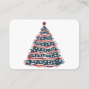 Patriotischer amerikanischer Flaggen-Weihnachtsbau Visitenkarte