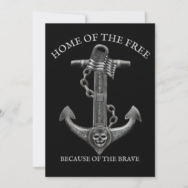 Patriotischer amerikanischer Flaggenanker Segel Feiertagskarte (Vorderseite)