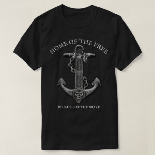Patriotischer amerikanischer Flaggenanker Segel T-Shirt