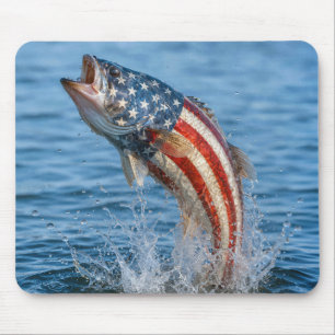 Patriotischer amerikanischer Flaggenfisch Mousepad