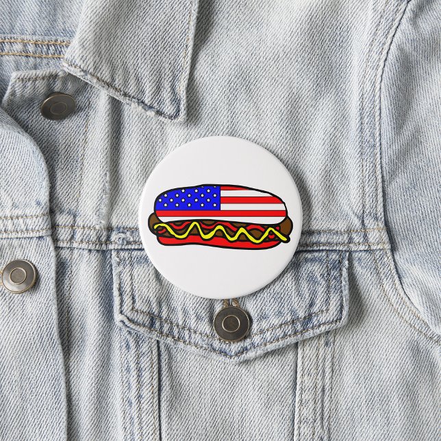 Patriotischer amerikanischer FlaggenHot Dog Button (Von Creator hochgeladen)