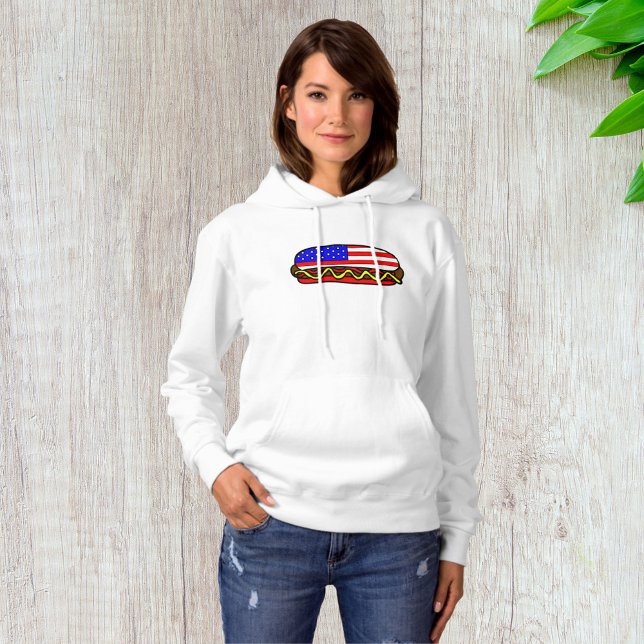 Patriotischer amerikanischer FlaggenHot Dog Hoodie (Von Creator hochgeladen)