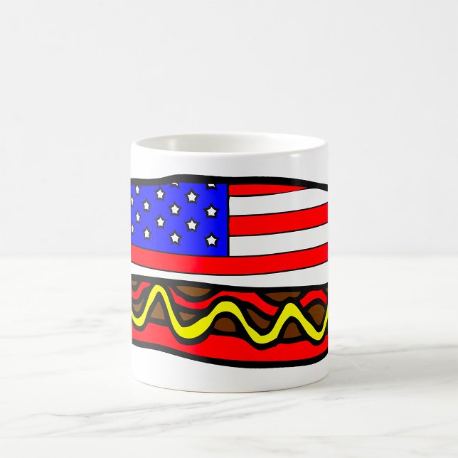 Patriotischer amerikanischer FlaggenHot Dog Kaffeetasse (Von Creator hochgeladen)
